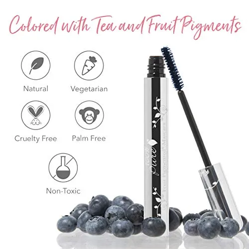 100% PURE Fruit Pigmented Ultra Lengthening Mascara, Blueberry, 0.35oz, Blue Mascara for Natural Lash Extension, Long-lasting, Smudge-Proof, Clump-Free Lengthening - Blue