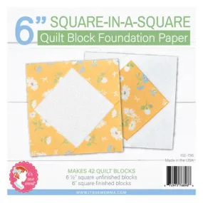 6" Square in a Square Quilt Block Foundation Paper - It's Sew Emma - #ISE-796