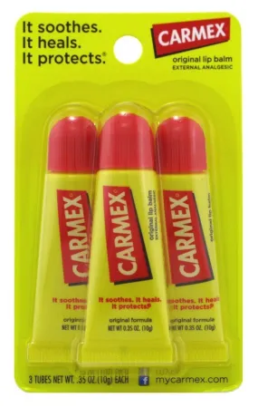 Carmex Original Flavor Moisturizing Lip Balm Tube Value Pack,0.35 Ounce (3 Count)