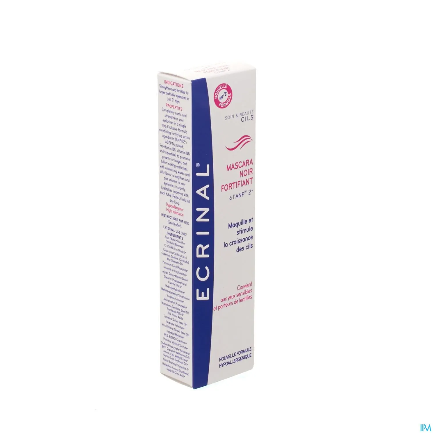 Ecrinal Mascara Zwart 7ml - Stimuleert Wimpergroei, Hypoallergeen & Volumegevend