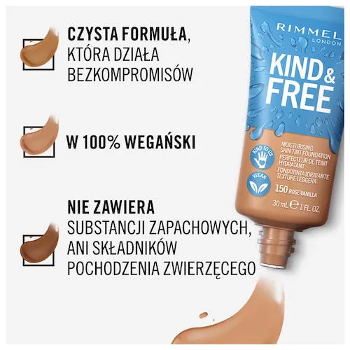 Kind & Free wegański podkład nawilżający 010 Rose Ivory 30ml