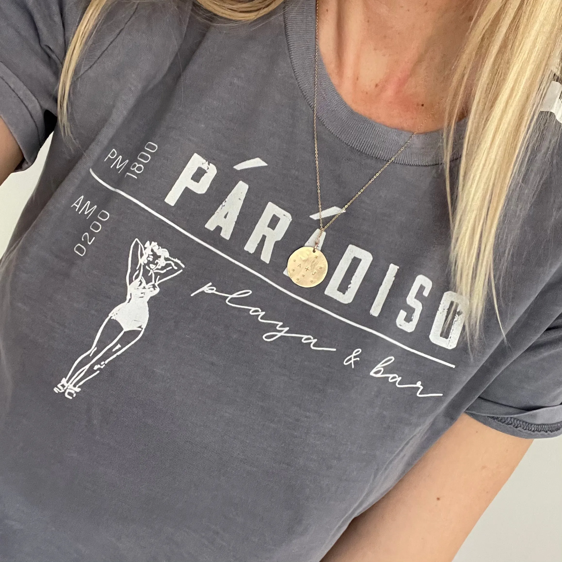 Paradiso charcoal vintage tee (sample)