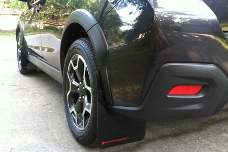 Rally Armor 13  Subaru XV Crosstrek Black Mud Flap w/ Grey Logo