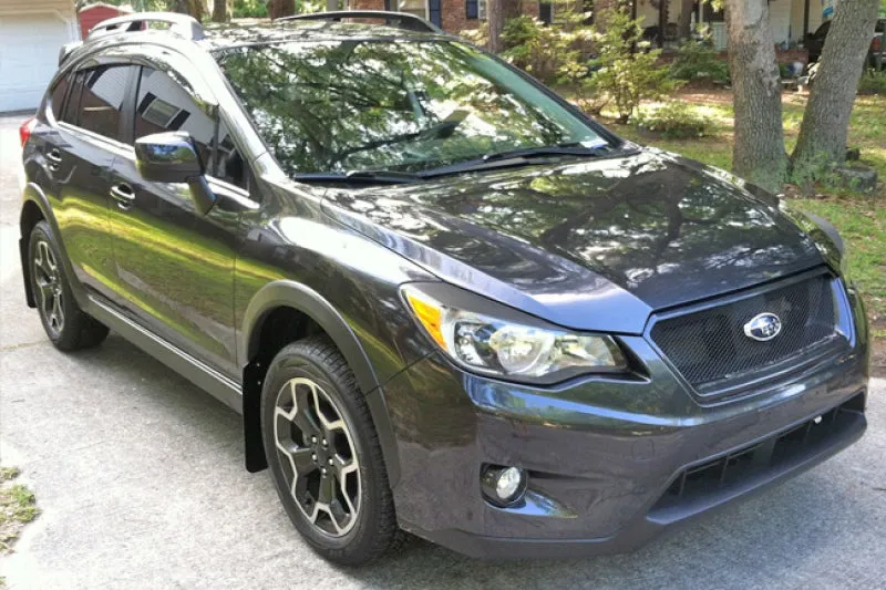 Rally Armor 13  Subaru XV Crosstrek Black Mud Flap w/ Grey Logo