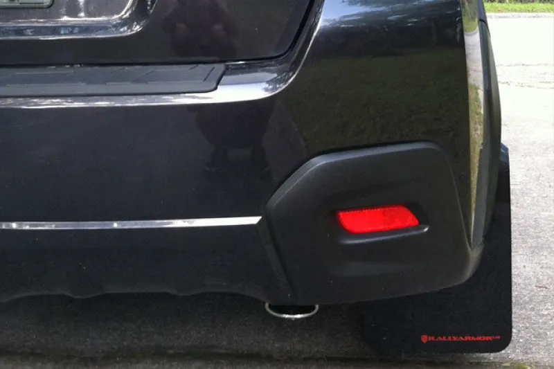 Rally Armor 13  Subaru XV Crosstrek Black Mud Flap w/ Grey Logo