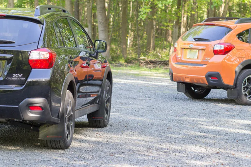 Rally Armor 13  Subaru XV Crosstrek Black Mud Flap w/ Grey Logo