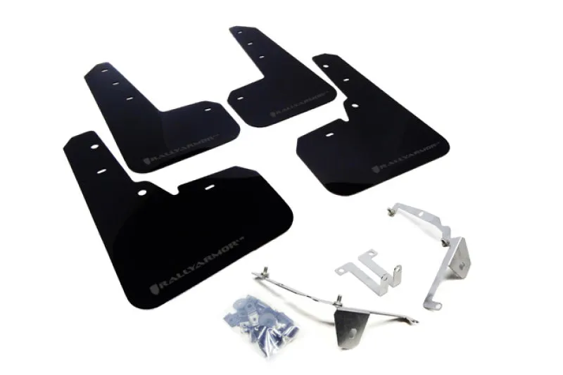 Rally Armor 13  Subaru XV Crosstrek Black Mud Flap w/ Grey Logo