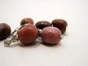 Rhodonite Pebbles: Set of 6 Stitch Markers