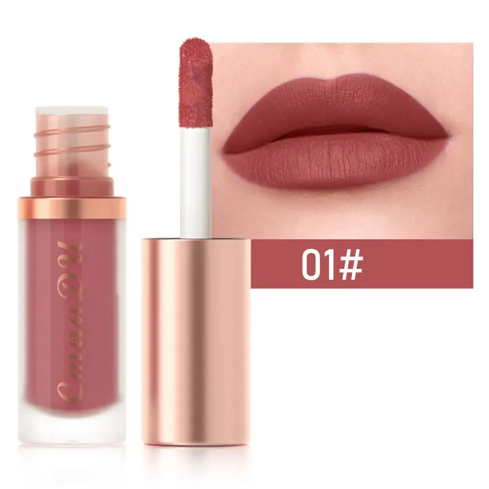 Toleet-Christmas/Thanksgiving Gift Winter Makeup Ideas 1pcs Waterproof Matte Velvet Lip Glaze Moisturizing Long Lasting Non-stick Cup Not Easy To Fade Lip Gloss Lipstick Makeup