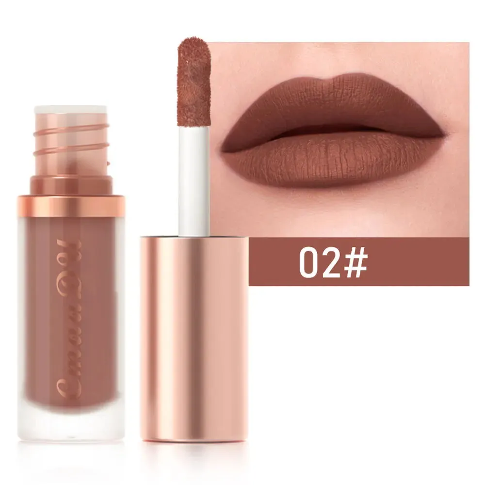 Toleet-Christmas/Thanksgiving Gift Winter Makeup Ideas 1pcs Waterproof Matte Velvet Lip Glaze Moisturizing Long Lasting Non-stick Cup Not Easy To Fade Lip Gloss Lipstick Makeup