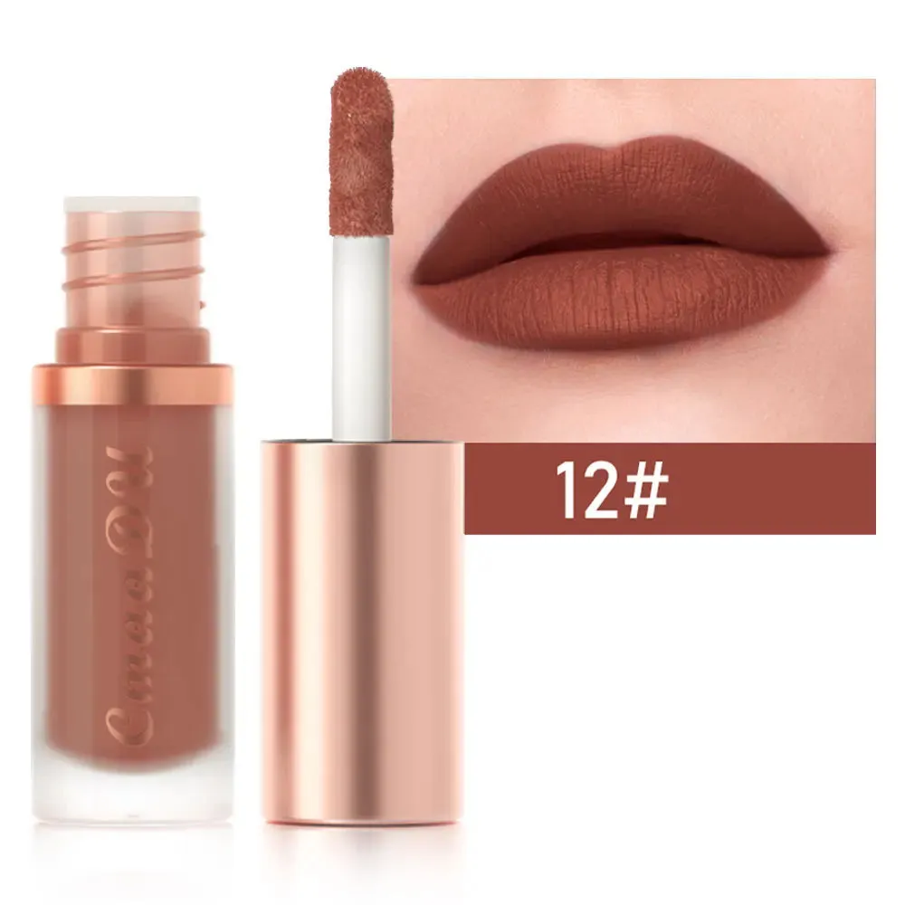 Toleet-Christmas/Thanksgiving Gift Winter Makeup Ideas 1pcs Waterproof Matte Velvet Lip Glaze Moisturizing Long Lasting Non-stick Cup Not Easy To Fade Lip Gloss Lipstick Makeup