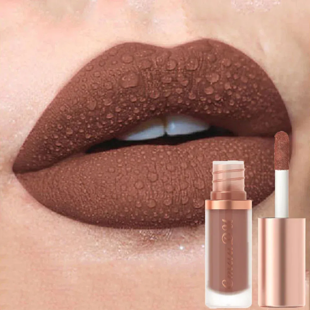 Toleet-Christmas/Thanksgiving Gift Winter Makeup Ideas 1pcs Waterproof Matte Velvet Lip Glaze Moisturizing Long Lasting Non-stick Cup Not Easy To Fade Lip Gloss Lipstick Makeup